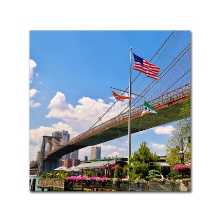 Trademark Fine Art CATeyes 'Brooklyn Bridge 3' Canvas Art, 14x14 MZ0385-C1414GG